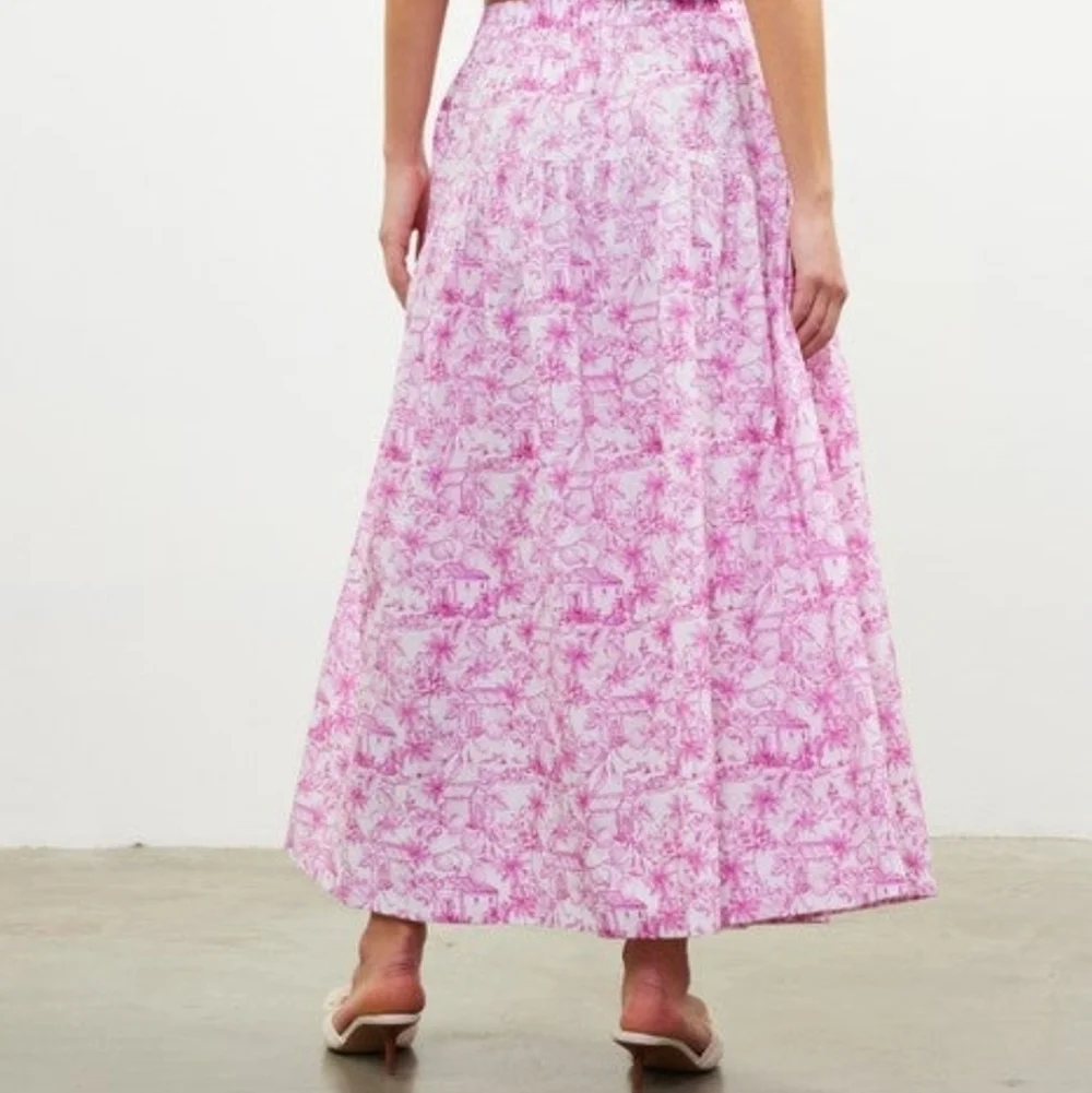 Skies Are Blue Maxi Skirt Large NWT Pink Floral